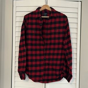 J. Crew Factory Red and Black Buffalo Check Flannel Small